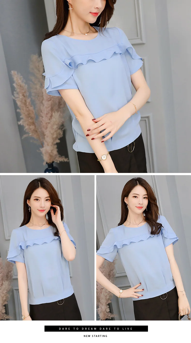 New Women Tops Fashion 2019 Summer Chiffon Blouse Plus Size Ruffle Flare Short Sleeve Casual Pink Shirt Plus Size XXL Clothes
New Women Tops Fashion 2019 Summer Chiffon Blouse Plus Size Ruffle Flare Short Sleeve Casual Pink Shirt Plus Size XXL Clothes