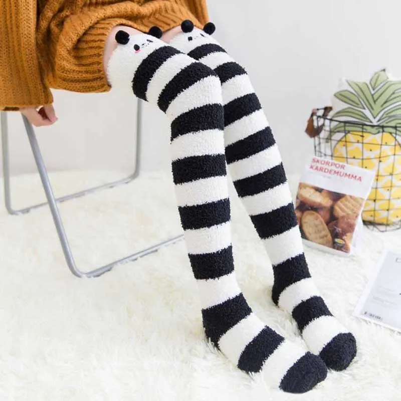 Winter Warm Coral Fleece Long Thigh High Socks Girls Women Animal Modeling Stockings Striped Cute Knee Socks Medias De Mujer
Winter Warm Coral Fleece Long Thigh High Socks Girls Women Animal Modeling Stockings Striped Cute Knee Socks Medias De Mujer