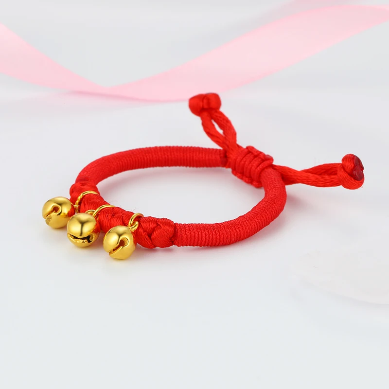 Pure 24K Yellow Gold Bracelet Women Weave Small Bell Bracelet Can adjustable 1.8g
Pure 24K Yellow Gold Bracelet Women Weave Small Bell Bracelet Can adjustable 1.8g