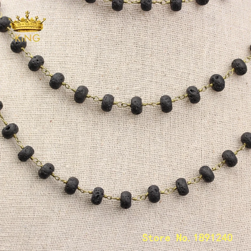 5meters 5x8mm Rondelle Lava Chain Jewelry Making,Black Lava Wire Wrapped Brass Copper Beaded Chains Boho Necklace Findings ZJ383
5meters 5x8mm Rondelle Lava Chain Jewelry Making,Black Lava Wire Wrapped Brass Copper Beaded Chains Boho Necklace Findings ZJ383