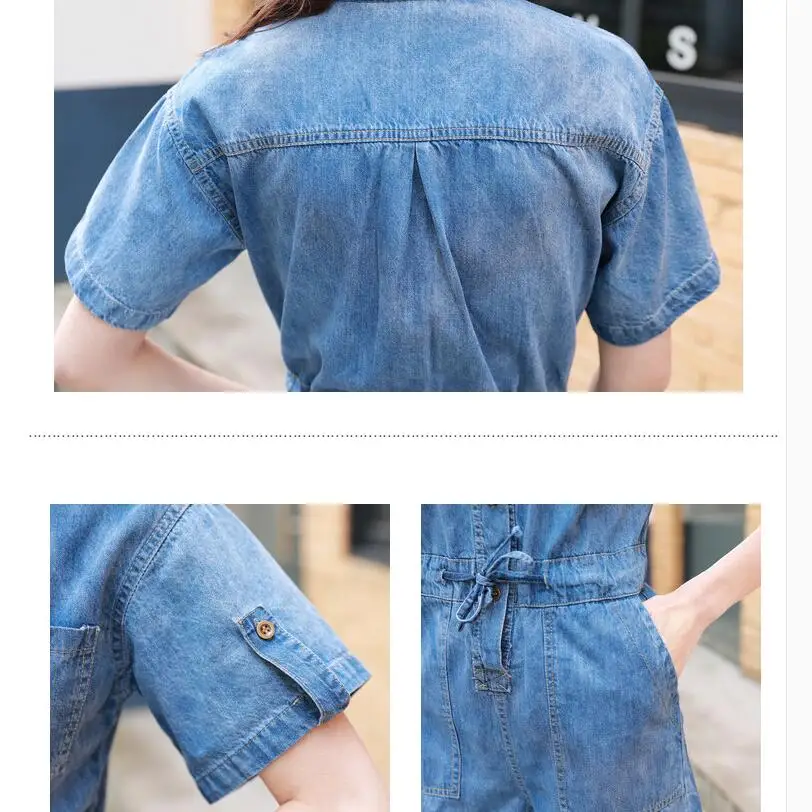 Casual Drawstring Ddenim Jumpsuits Loose Wide Leg Overalls For Women Blue Summer Combinaison Short Femme Pockets Jeans Playsuit
Casual Drawstring Ddenim Jumpsuits Loose Wide Leg Overalls For Women Blue Summer Combinaison Short Femme Pockets Jeans Playsuit