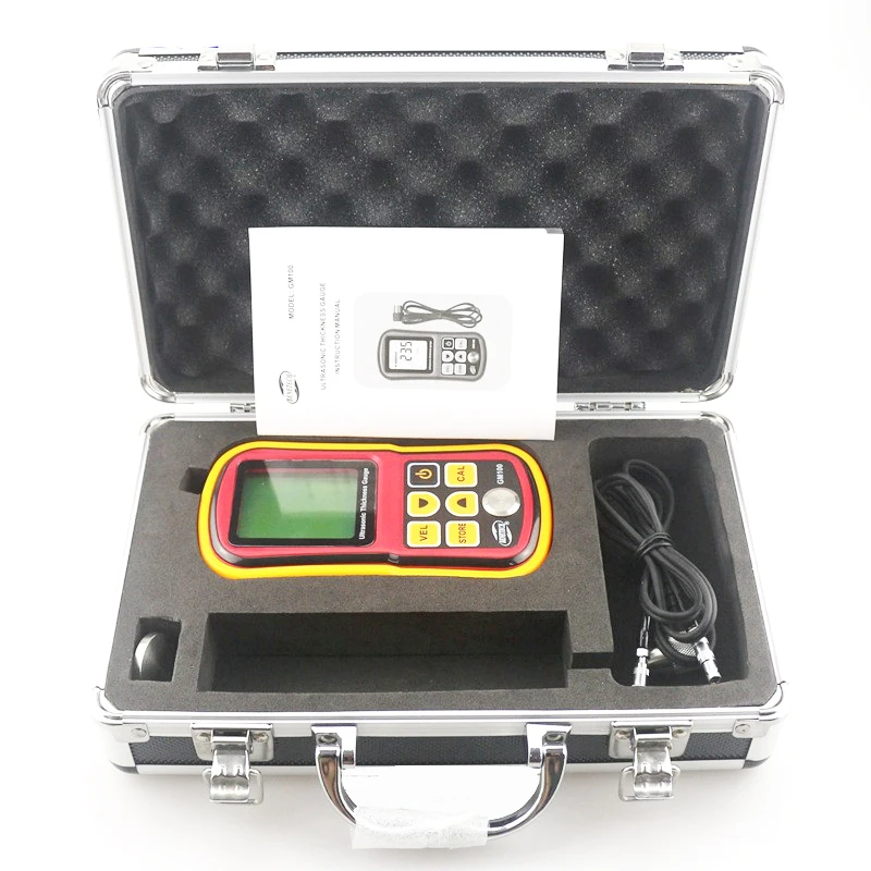 GM100 Digital Ultrasonic Thickness Meter Tester Gauge Velocity 1.2~225mm thickness gauge with retail box
GM100 Digital Ultrasonic Thickness Meter Tester Gauge Velocity 1.2~225mm thickness gauge with retail box