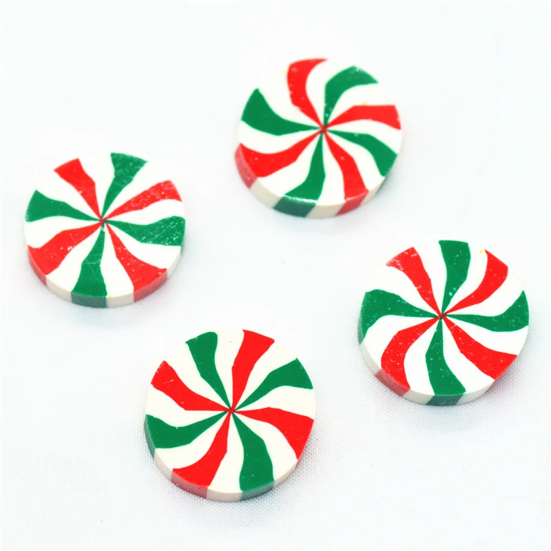 

10 PCS 19mm Polymer Clay Christmas Candy Miniatures |Colorful Fake Candy Sweets Cabochons|Dollhouse Candy Miniature Cabochons