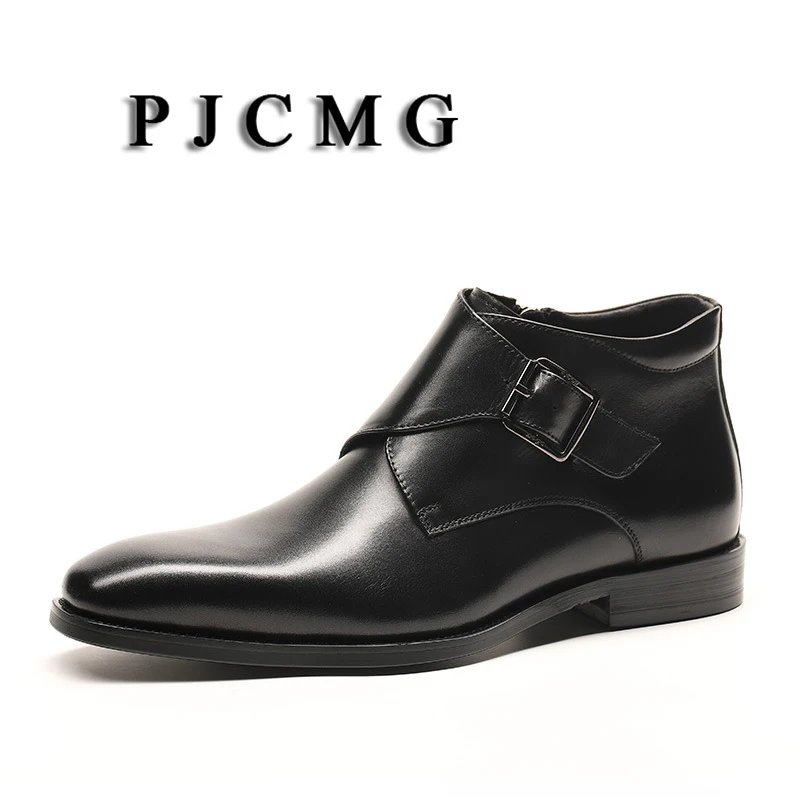 PJCMG New Fashion Brown/Black Cowhide Pointed Toe Genuine Leather Men's Buckle Strap Work Oxford Dress Shoes For Men Boots
PJCMG New Fashion Brown/Black Cowhide Pointed Toe Genuine Leather Men's Buckle Strap Work Oxford Dress Shoes For Men Boots