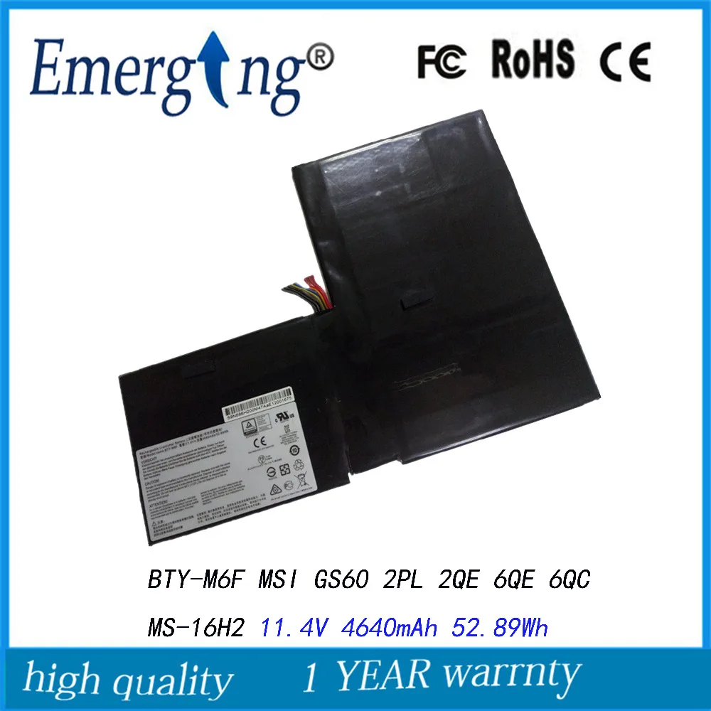 11 4 V 52.89Wh новый ноутбук Батарея для MSI BTY M6F GS60 2PL 2QE 6QE 6QC MS 16H2|battery for msi|new laptop batterylaptop