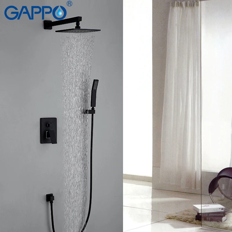 GAPPO Shower Faucets black wall mounted rainfall bathroom concealed shower mixer taps bath rain shower set bath faucet taps
GAPPO Shower Faucets black wall mounted rainfall bathroom concealed shower mixer taps bath rain shower set bath faucet taps