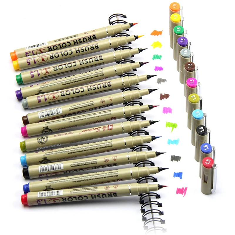 Superior 12 Colors Soft Brush Pen Drawing Brush Set Artist Manga Sketch Pen Watercolor Marker Paints Design Markers Art Supplies
Superior 12 Colors Soft Brush Pen Drawing Brush Set Artist Manga Sketch Pen Watercolor Marker Paints Design Markers Art Supplies