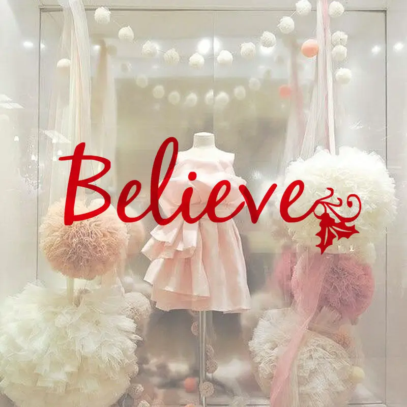 57X20CM Christmas Holiday Decorative Wall Decal Believe Quote Home Living Room Sticker Art Curving Window Shop Sticker YO-96
57X20CM Christmas Holiday Decorative Wall Decal Believe Quote Home Living Room Sticker Art Curving Window Shop Sticker YO-96