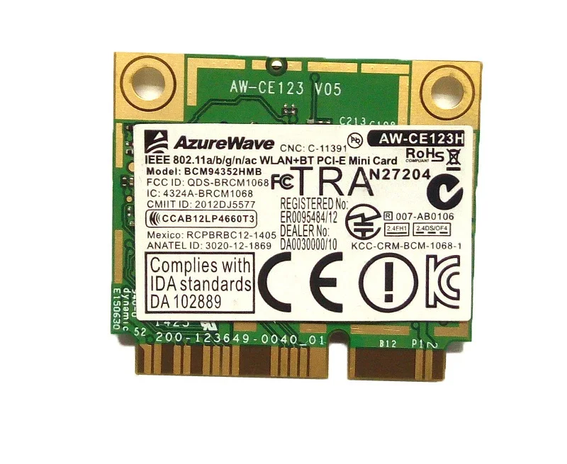 NEW For Broadcom BCM94352HMB Half MINI PCI-E Dualband 2.4G/5G 802.11a/g/n/ac Wlan WIFI Wireless for Bluetooth 4.0 Card
NEW For Broadcom BCM94352HMB Half MINI PCI-E Dualband 2.4G/5G 802.11a/g/n/ac Wlan WIFI Wireless for Bluetooth 4.0 Card