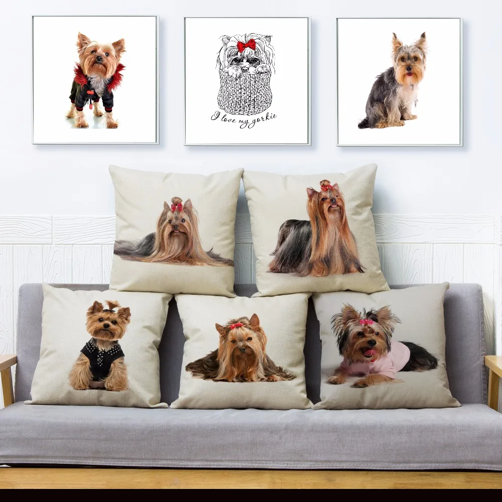Cute Pet Dog MINI Yorkshire Terrier Print Pillow Cover 45*45cm Square Cushion Covers Linen Pillow Case Home Decor Pillows Cases
Cute Pet Dog MINI Yorkshire Terrier Print Pillow Cover 45*45cm Square Cushion Covers Linen Pillow Case Home Decor Pillows Cases