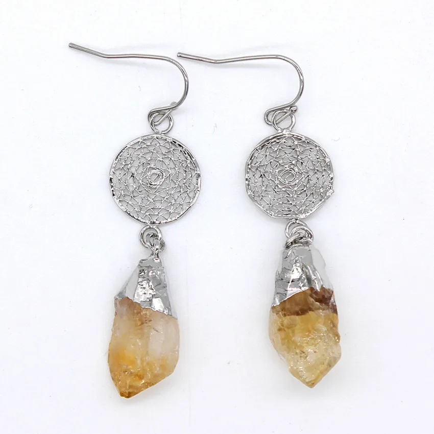 Trendy-beads Ethnic Style Silver Plated Natural Citrines with Circle Earrings For Female Anniversary Jewelry
Trendy-beads Ethnic Style Silver Plated Natural Citrines with Circle Earrings For Female Anniversary Jewelry