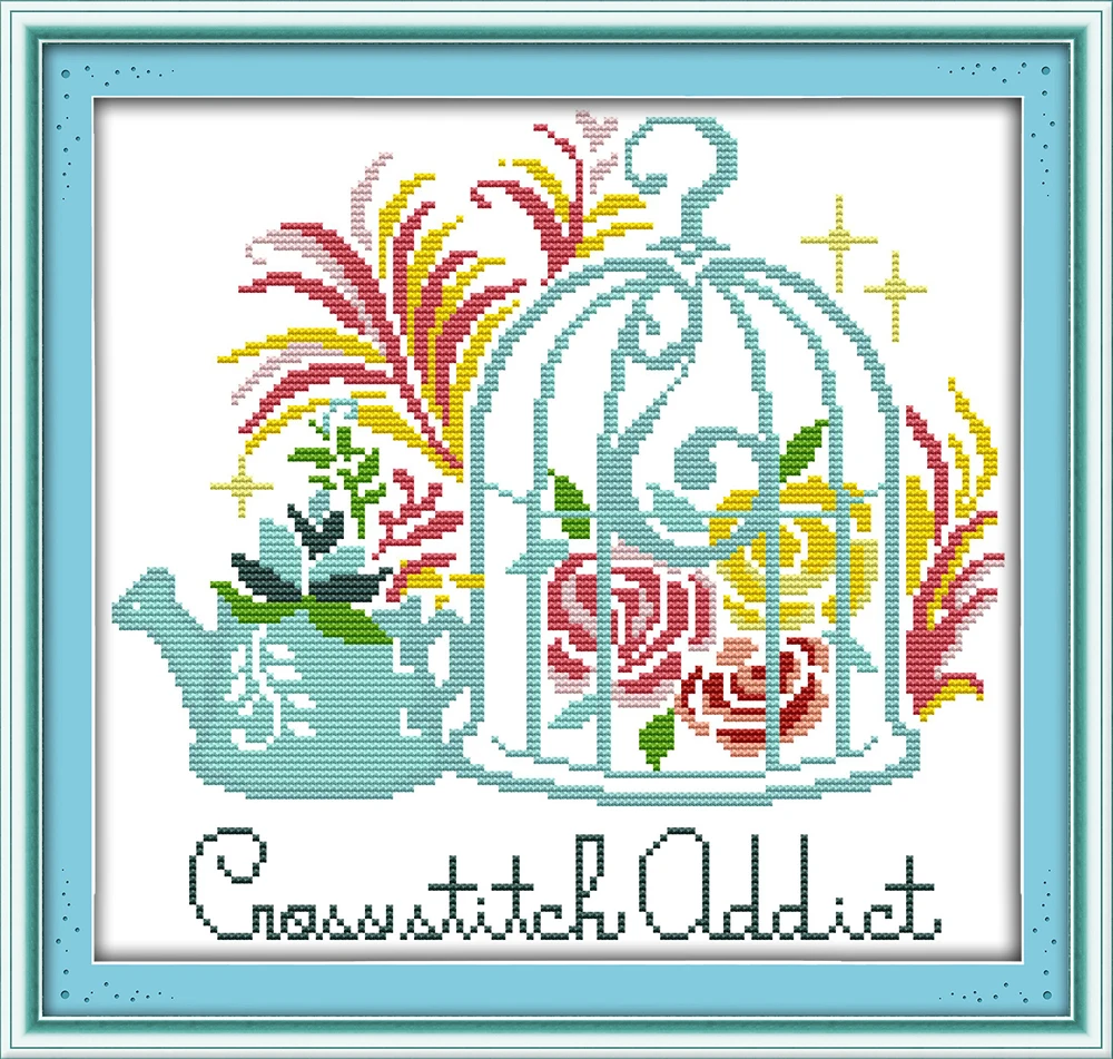 The bird cage and the teapot cross stitch kit aida 18ct 14ct 11ct cloth counted printed canvas set stitches embroidery handmade
The bird cage and the teapot cross stitch kit aida 18ct 14ct 11ct cloth counted printed canvas set stitches embroidery handmade