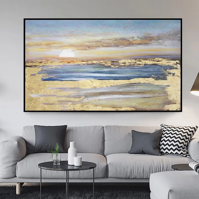 Modern abstract Sunrise Canvas oil paintings Hand painted landscape Gold Wall Art Pictures for living room home decor
Modern abstract Sunrise Canvas oil paintings Hand painted landscape Gold Wall Art Pictures for living room home decor