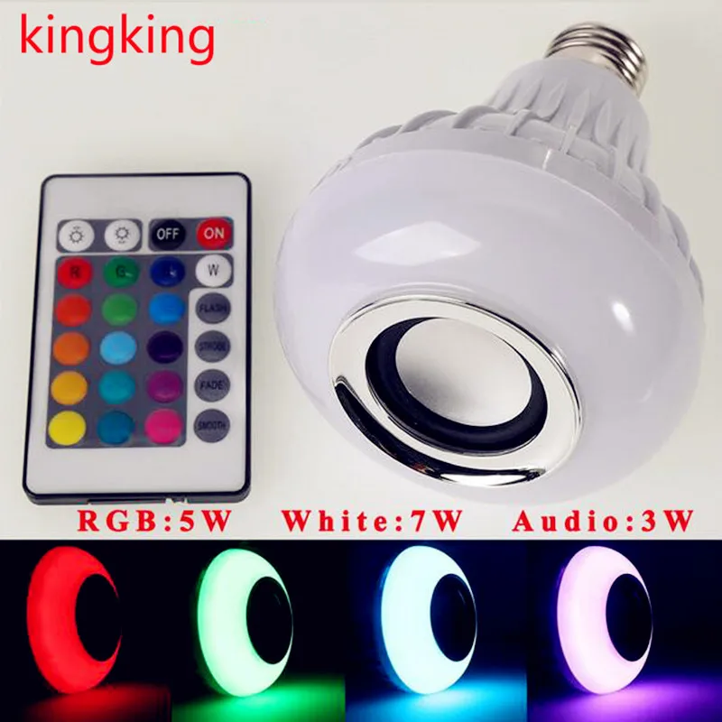 E27/B22 LED RGB Bluetooth Speaker Bulb Wireless 12W Power Music Playing Audio Light Lamp with 24 keys Remote Control
E27/B22 LED RGB Bluetooth Speaker Bulb Wireless 12W Power Music Playing Audio Light Lamp with 24 keys Remote Control