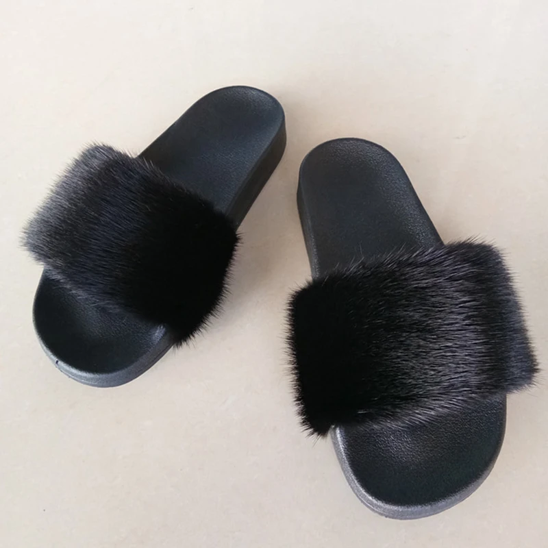 Women mink slippers Woman Flip Flops | Обувь