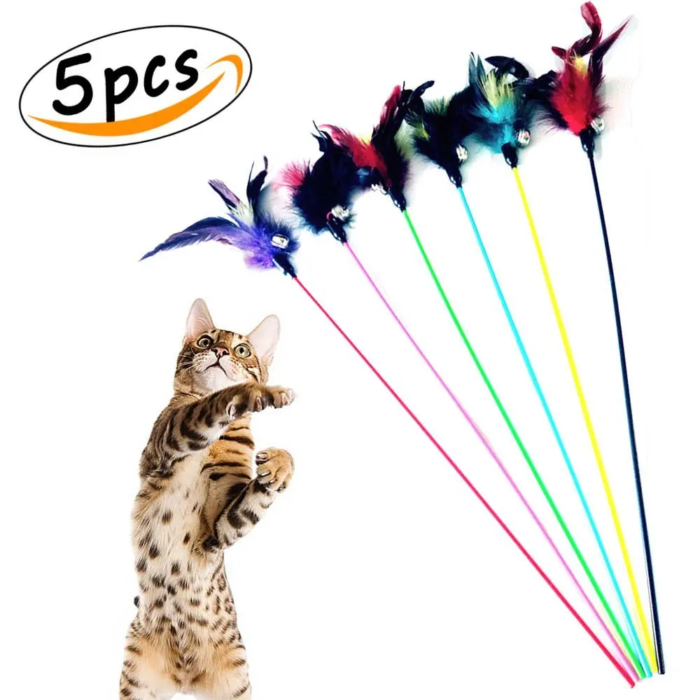 Cat Feather Toys with Bells Interactive Stick Catcher Short Rod Kitten Teaser (5Pcs)
Cat Feather Toys with Bells Interactive Stick Catcher Short Rod Kitten Teaser (5Pcs)