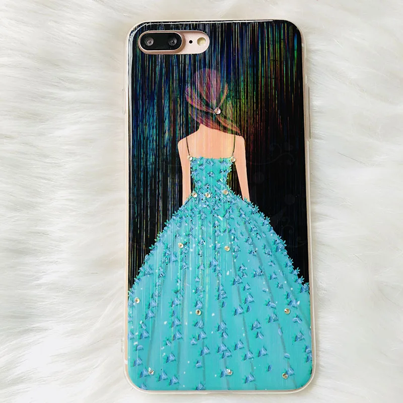 Kerzzil/модный красивый чехол для телефона с платьем девочек iPhone X 8 Plus мягкие чехлы