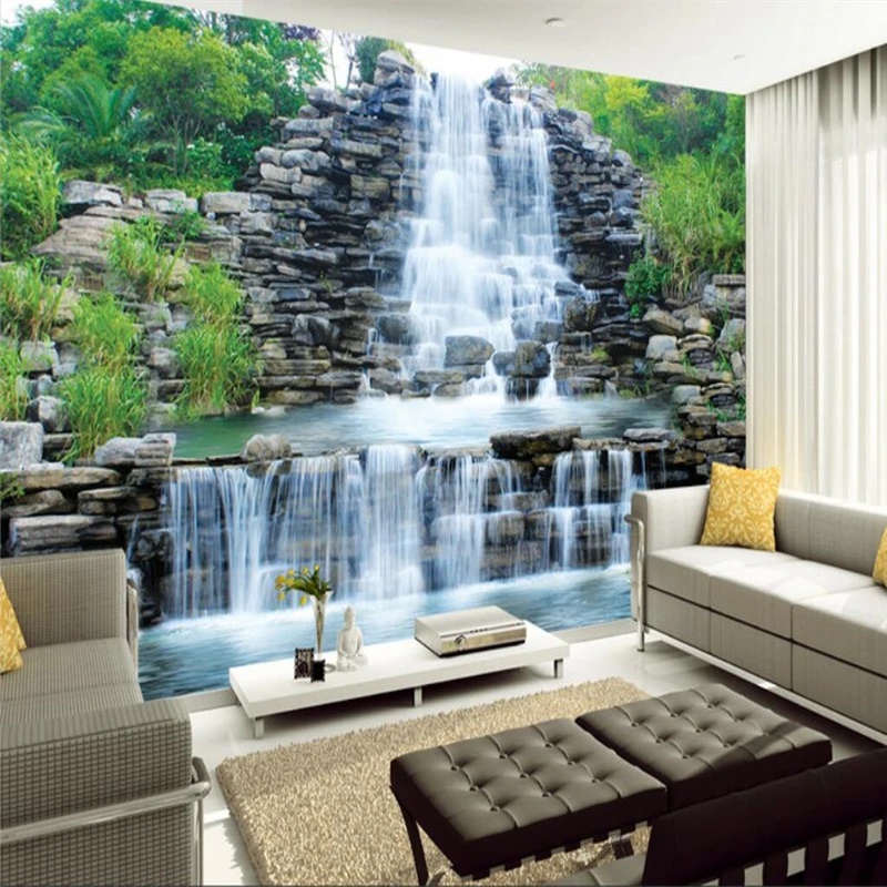 

Фотообои beibehang на заказ с изображением водопада пейзажа воды гостиной спальни фона Настенные обои с рисунком