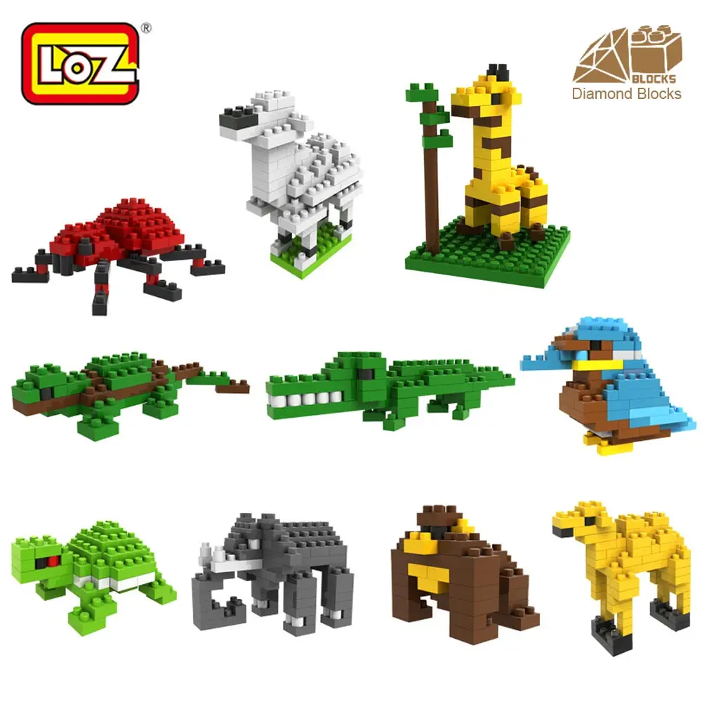 LOZ алмазные блоки пластиковые животные фигурки животных игрушки для детей микро