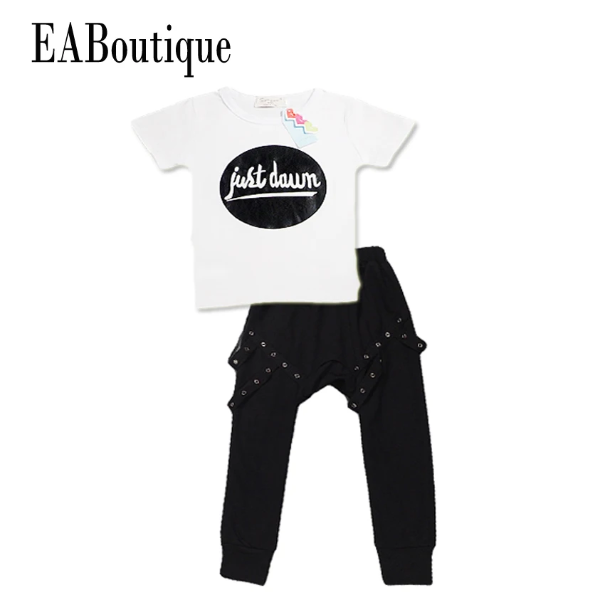EABoutique/Новый Модный летний комплект одежды в стиле панк рок для маленьких