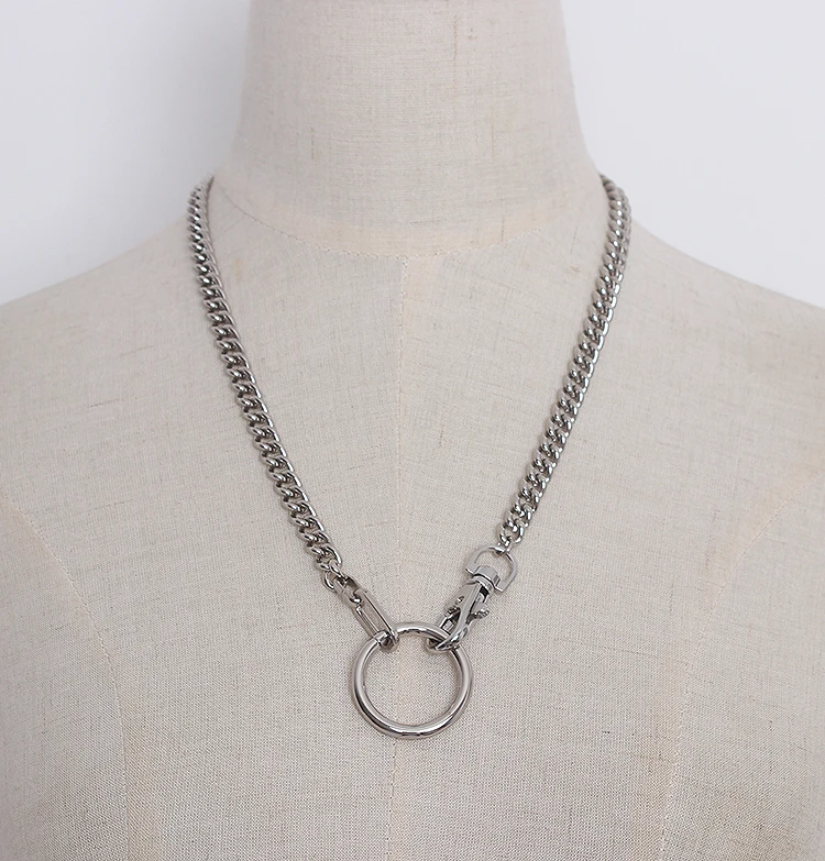 New Men's Cool Handmade Chain Choker Necklace for Women Men Girls Punk Gothic Metal Collar big O Round | Украшения и