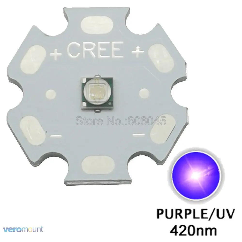 5PCS Epileds 3W 3535 UV/Ultra Violet 420NM High Power LED Bead Emitter Diode Chip with 16mm 20mm Aluminum / Copper PCB Heatsink
5PCS Epileds 3W 3535 UV/Ultra Violet 420NM High Power LED Bead Emitter Diode Chip with 16mm 20mm Aluminum / Copper PCB Heatsink