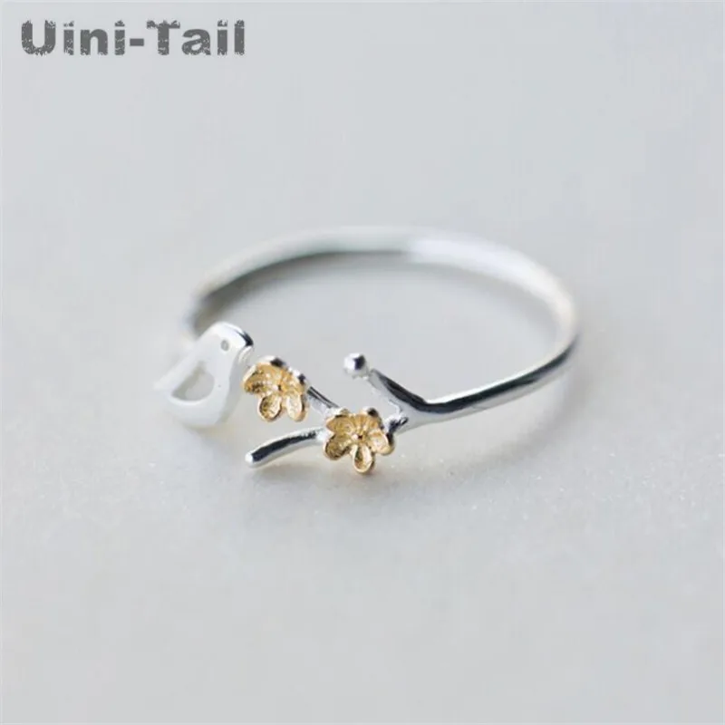 Uini-Tail горячее серебро 925 пробы лес милые золотые Цветы Листья Симпатичные Птицы Открытое кольцо модный поток высокое качество GN311
Uini-Tail горячее серебро 925 пробы лес милые золотые Цветы Листья Симпатичные Птицы Открытое кольцо модный поток высокое качество GN311