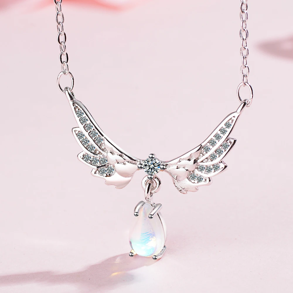 MEYRROYU 2021 New Necklace Water Drop Moonstone Wing Pendant Necklace Ladies Couple Valentine's Day Jewelry Best Gift
MEYRROYU 2021 New Necklace Water Drop Moonstone Wing Pendant Necklace Ladies Couple Valentine's Day Jewelry Best Gift