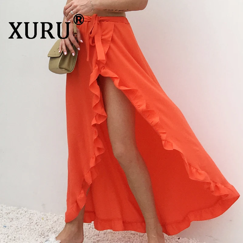 XURU best selling new ruffled lace-up skirt sexy high cross open holiday beach skirt irregular skirt
XURU best selling new ruffled lace-up skirt sexy high cross open holiday beach skirt irregular skirt