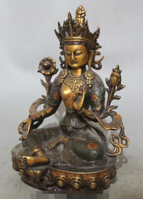 S01071 12" Tibet Purple Bronze Gold Cloisonne Enamel Green Tara Kwan-Yin Goddess Statue
S01071 12" Tibet Purple Bronze Gold Cloisonne Enamel Green Tara Kwan-Yin Goddess Statue