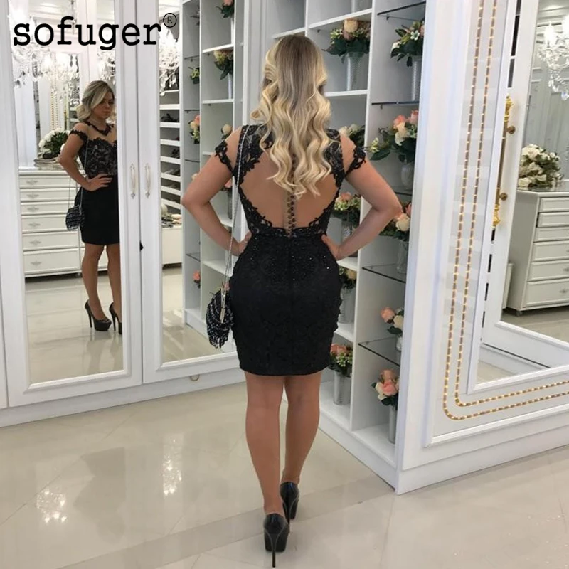 Black Appliques Sexy Illusion Back Girl Homecoming Party Dress Evening Dress Prom Vestidos De Fiesta Formal Special Occasion
Black Appliques Sexy Illusion Back Girl Homecoming Party Dress Evening Dress Prom Vestidos De Fiesta Formal Special Occasion