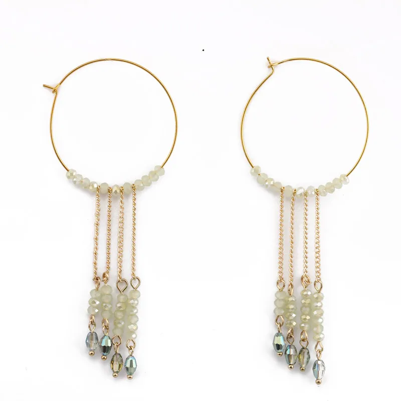 Beadsland metal hoop glass beads long tassel dangle earring ethnic vintage fashion women dangle earring girls jewellery gift
Beadsland metal hoop glass beads long tassel dangle earring ethnic vintage fashion women dangle earring girls jewellery gift