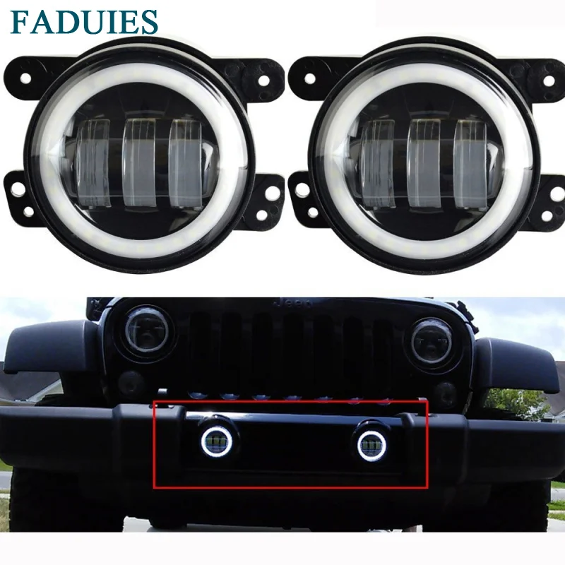 FADUIES 4" Inch 30W Led Fog Lights 6000K White Halo Ring Angel Eyes for Jeep Wrangler JK TJ LJ Dodge Chrysler Cherokee
FADUIES 4" Inch 30W Led Fog Lights 6000K White Halo Ring Angel Eyes for Jeep Wrangler JK TJ LJ Dodge Chrysler Cherokee