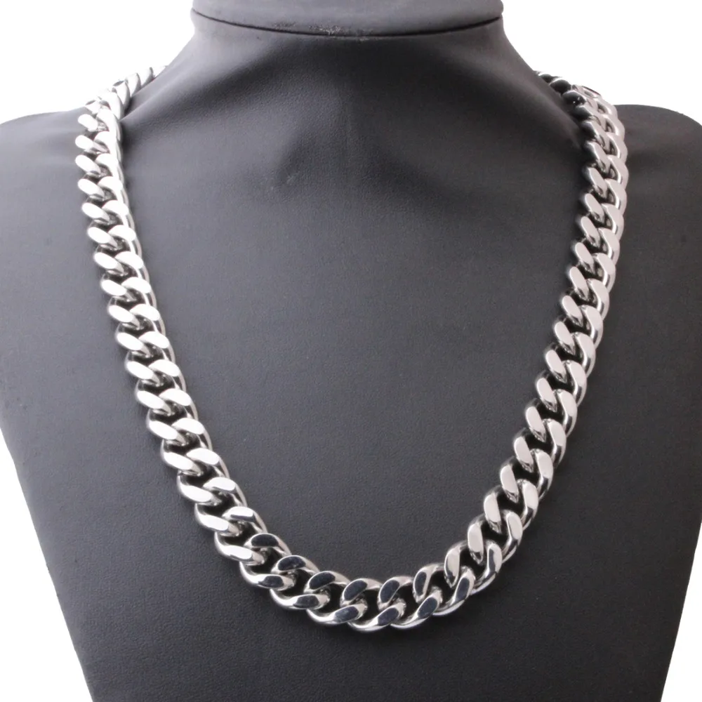 Polishing 12/15mm Wide Stainless Steel Curb Cuban Link Chain Necklace Or Bracelet Fashion Men's Jewelry 7-40" Silver Color
Polishing 12/15mm Wide Stainless Steel Curb Cuban Link Chain Necklace Or Bracelet Fashion Men's Jewelry 7-40" Silver Color
