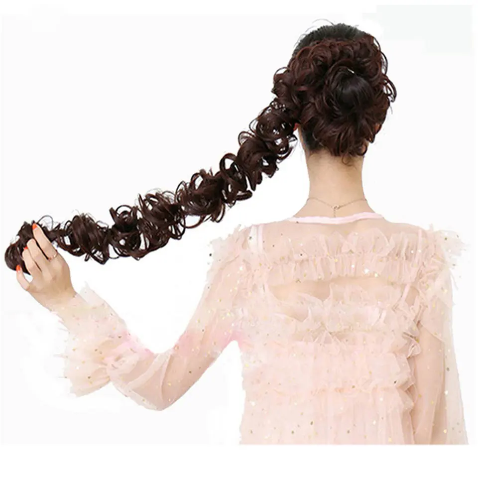 HiDoLA волнистые кудрявые грязные пончики для женщин волосы наращивания