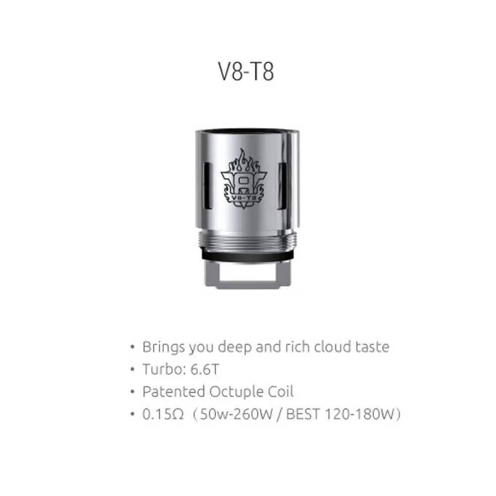 Аутентичные 3 шт. электронных сигарет Smok TFV8 Головка Катушки V8-T8 V8-T6 V8-Q4 V8-X4 V8-T10 V8