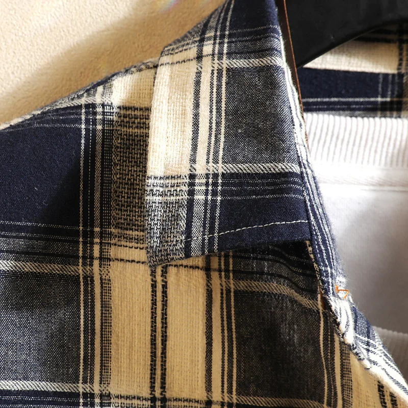 #6911 Spring Casual Plaid Shirt Men Japanese Style Streetwear Retro Mens Shirts Regular Fit Long Sleeve Big Pockets Cotton Tide
#6911 Spring Casual Plaid Shirt Men Japanese Style Streetwear Retro Mens Shirts Regular Fit Long Sleeve Big Pockets Cotton Tide
