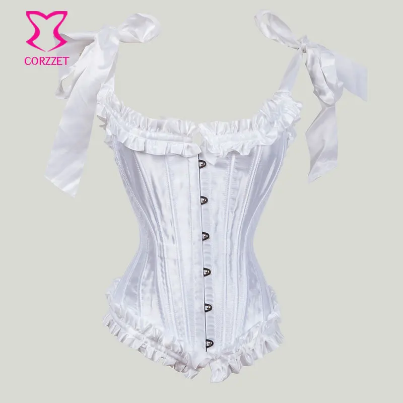 Corzzet Vintage White Satin Spiral Steel Boned Strap Overbust Corset Waist Slimming Sexy Gothic Steampunk Corsets And Bustiers
Corzzet Vintage White Satin Spiral Steel Boned Strap Overbust Corset Waist Slimming Sexy Gothic Steampunk Corsets And Bustiers