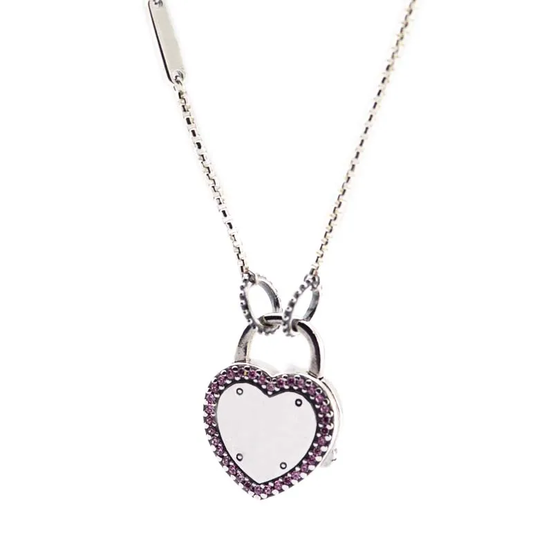 Authentic 925 Sterling Silver Lock Your Promise Necklaces and Pendants Pink CZ Long Necklace Collares Bijoux Femme FLN051
Authentic 925 Sterling Silver Lock Your Promise Necklaces and Pendants Pink CZ Long Necklace Collares Bijoux Femme FLN051