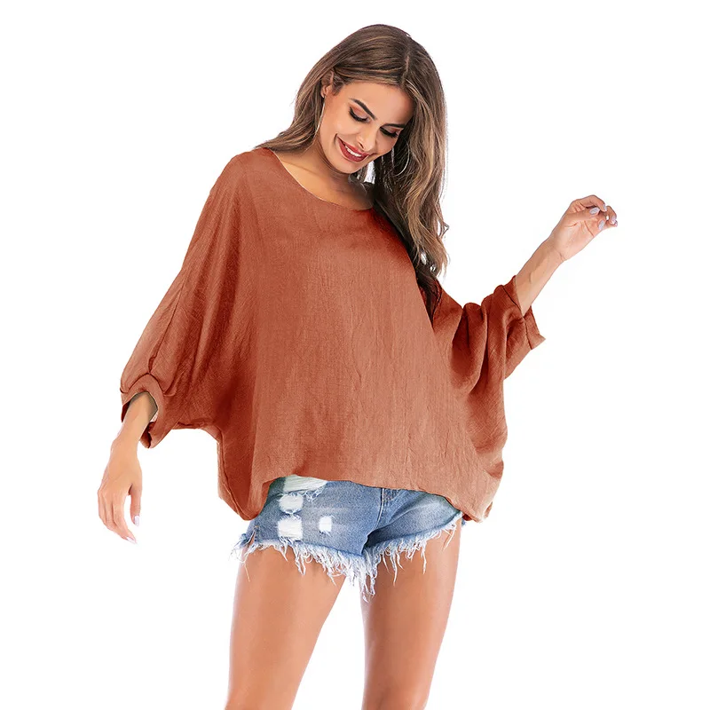 Women Long Sleeve T-shirt 2019 new fashion loose batwing sleeve solid color womens tops and shirts autumn female casual t shirts
Women Long Sleeve T-shirt 2019 new fashion loose batwing sleeve solid color womens tops and shirts autumn female casual t shirts