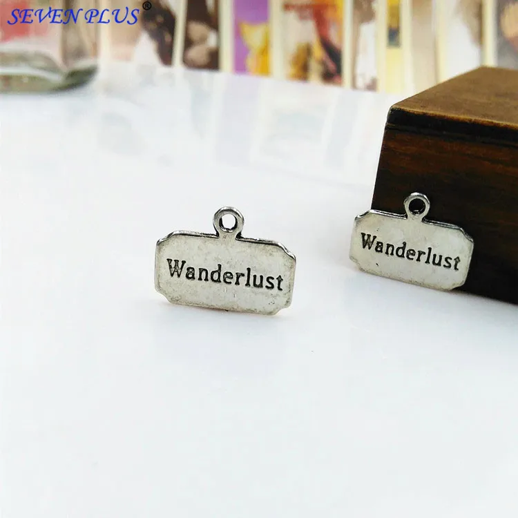 M0025 High Quality 20 Pieces/Lot 13mm*18mm Letter Printed Wanderlust Antique Silver Plated Metal Charm For Jewelry Making
M0025 High Quality 20 Pieces/Lot 13mm*18mm Letter Printed Wanderlust Antique Silver Plated Metal Charm For Jewelry Making