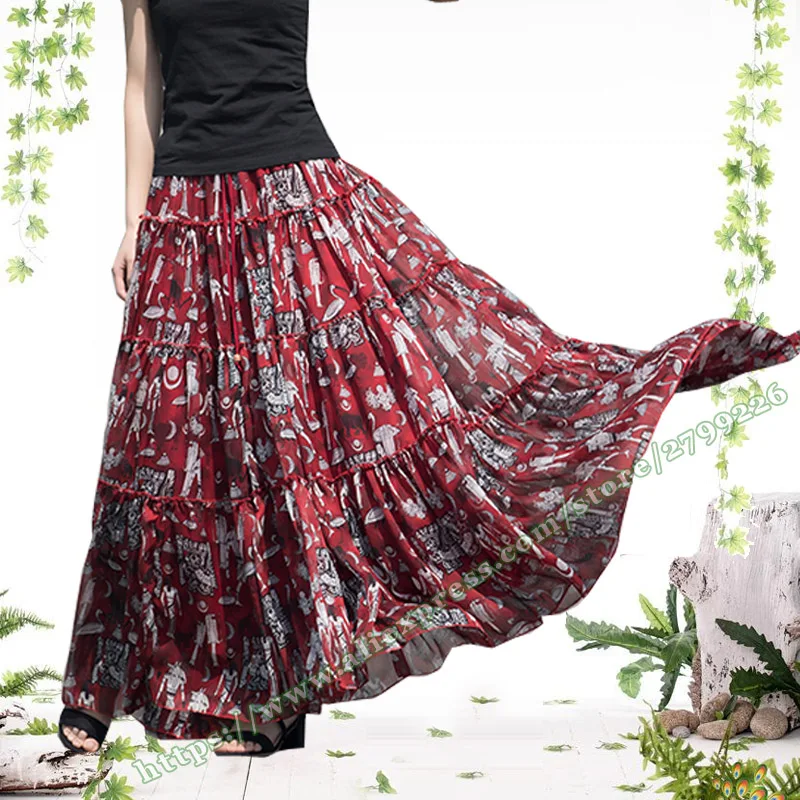 2019 Summer Retro Vintage Pastoral Gypsy BOHO Floral Chiffon Pleated Female Skirt / Beach Holiday Bohemian Maxi Skirts Womens
2019 Summer Retro Vintage Pastoral Gypsy BOHO Floral Chiffon Pleated Female Skirt / Beach Holiday Bohemian Maxi Skirts Womens