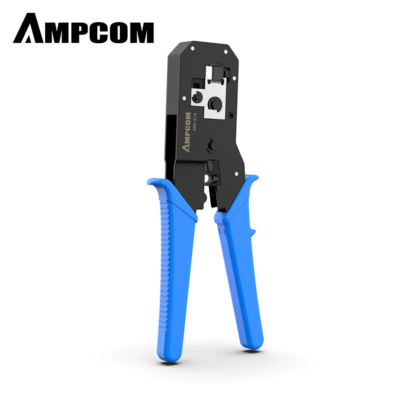 

AMPCOM Pratical Series Blue RJ11 RJ45 Crimping Tool Crimping Pliers Network Cable CrimpTool for 6P 8P RJ-11/RJ-12 RJ-45