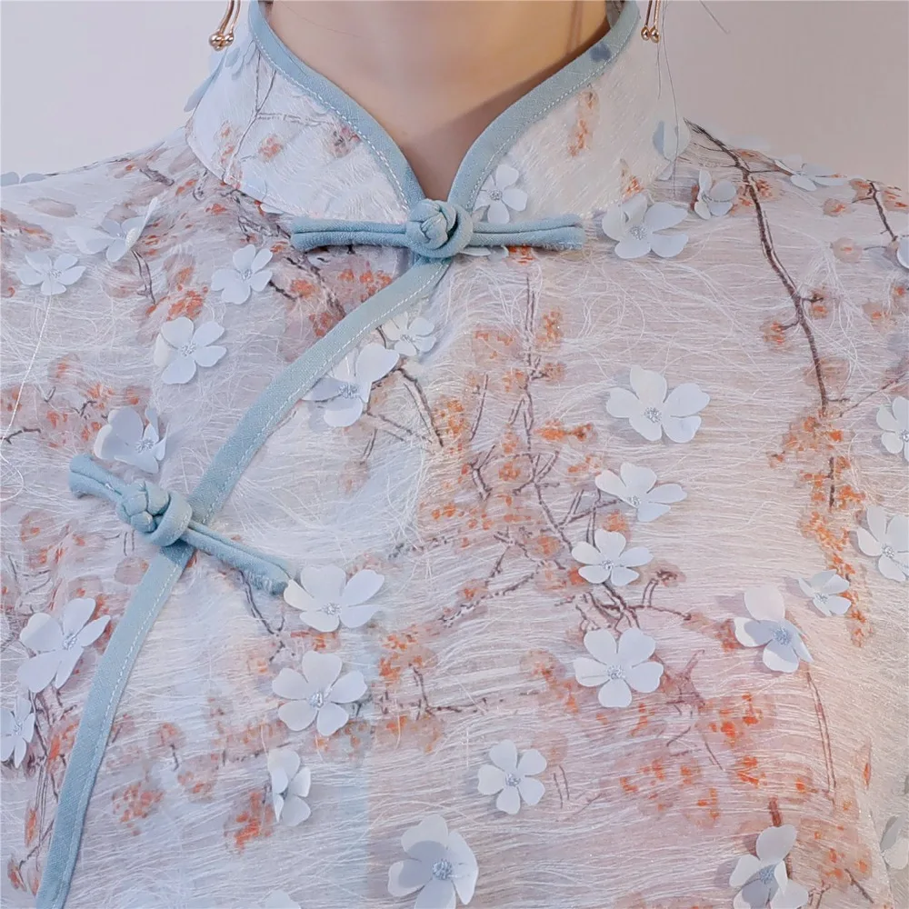 Shanghai Story Chinese Women's Embroidery Floral Shirt Exquisite Vintage Flare Sleeve Blouse Lady Mandarin Collar Improved Tops
Shanghai Story Chinese Women's Embroidery Floral Shirt Exquisite Vintage Flare Sleeve Blouse Lady Mandarin Collar Improved Tops