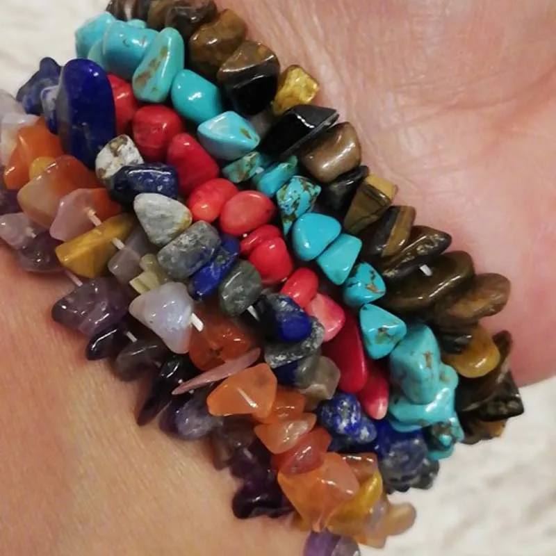 Фото Женский браслет с 7 кристаллами чакры из натурального разноцветного(China)