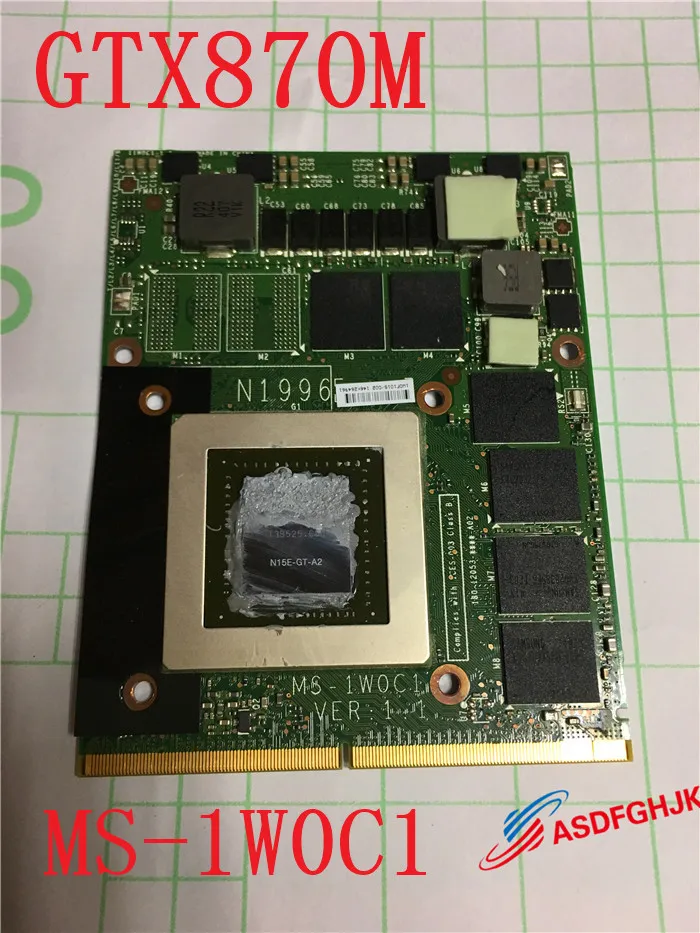 Оригинальный MS 1W0C1 для GT70 GT60 Графика доска ms 16f4 1763 gtx870m N15E GT A2 полностью