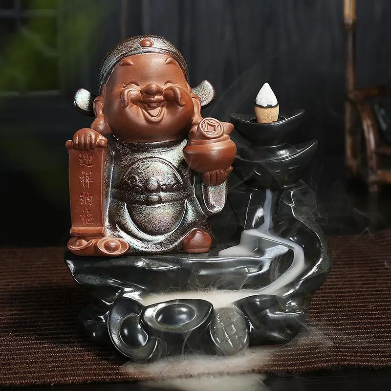 God Of Wealth Smoke Waterfall Incense Holder Chinese Traditional Handmade Porcelain Backflow Incense Burner Office Home Decor
God Of Wealth Smoke Waterfall Incense Holder Chinese Traditional Handmade Porcelain Backflow Incense Burner Office Home Decor