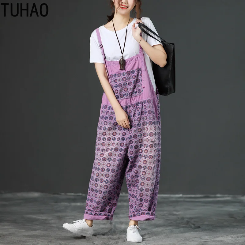 TUHAO summer Wide Leg Trouser Women Vintage Bib Overalls Sleeveless Strappy Solid Loose Rompers Jumpsuits Pants Plus Size
TUHAO summer Wide Leg Trouser Women Vintage Bib Overalls Sleeveless Strappy Solid Loose Rompers Jumpsuits Pants Plus Size