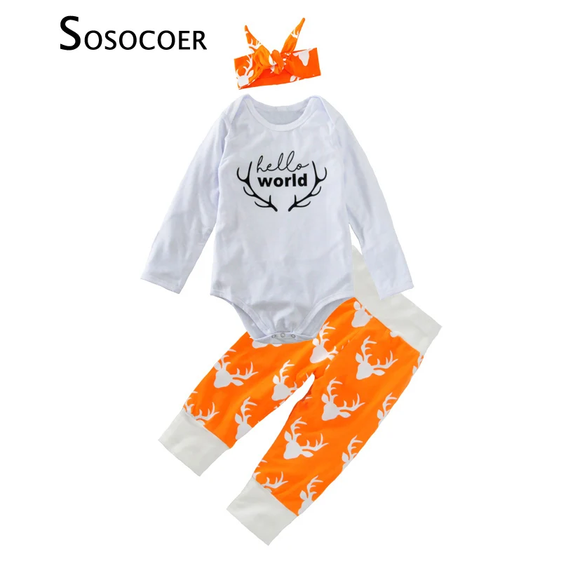 SOSOCOER/комплекты одежды для новорожденных девочек комплект из 3 предметов: комбинезон с надписью + штаны с оленем + повязка на голову с бантом, ...
SOSOCOER/комплекты одежды для новорожденных девочек комплект из 3 предметов: комбинезон с надписью + штаны с оленем + повязка на голову с бантом, ...