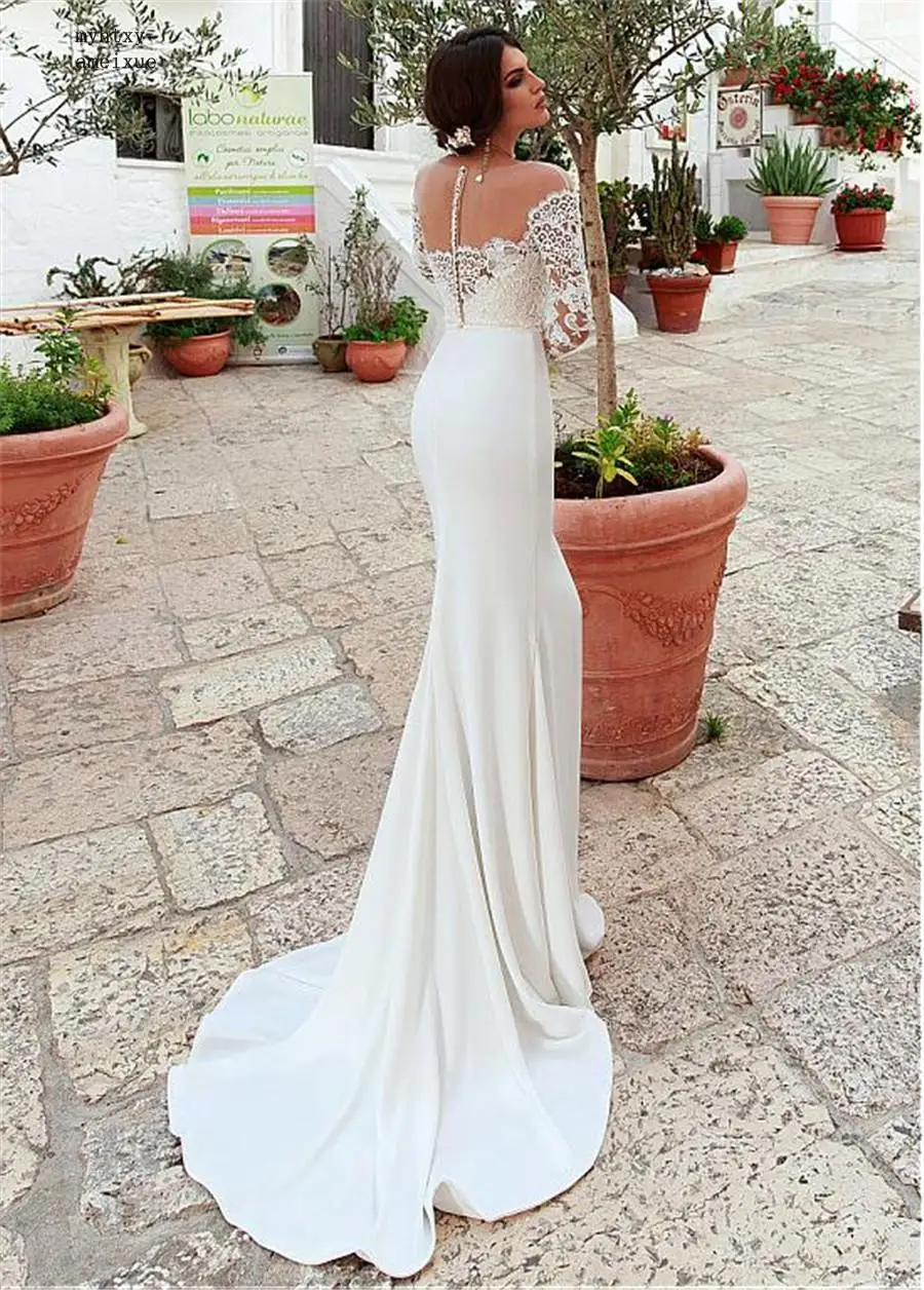 Chiffon And Satin Scoop Court Train Floor-length Zipper Cap Sleeve Sexy Mermaid Wedding Dress 2020 Plus Size Luxury Bridal Dress
Chiffon And Satin Scoop Court Train Floor-length Zipper Cap Sleeve Sexy Mermaid Wedding Dress 2020 Plus Size Luxury Bridal Dress